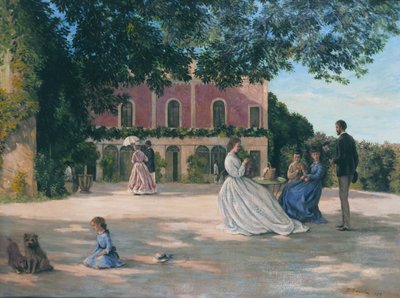 Francuski: La Terrasse de Méric autorstwa Frédéric Bazille