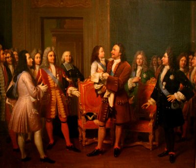 Ludwik Hersent - Piotr I z Rosji i Ludwik XV z Francji autorstwa Frédéric Bazille