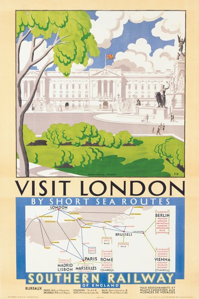 „Wizyta w Londynie”, plakat reklamujący Southern Railway autorstwa Freda Beard