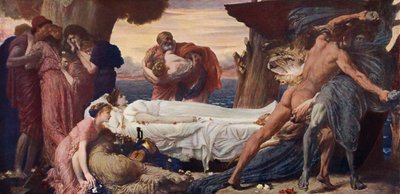 Herkules walczący ze Śmiercią o ciało Alkestis (kolor lito) autorstwa Frederic (after) Leighton