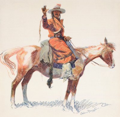 Skaut Apaczów. Fryderyka Remingtona. autorstwa Frederic (after) Remington