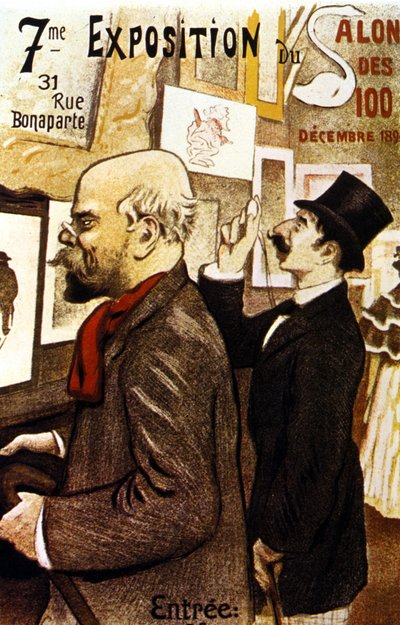 Plakat VII Wystawy Salon des 100. Grudzień 1894. Paul Verlaine. autorstwa Frederic Auguste Cazals