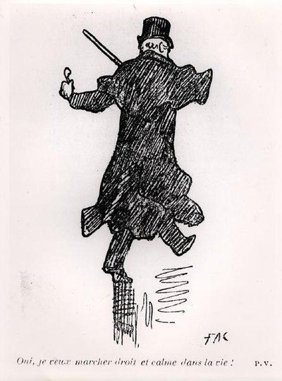 Paul Verlaine u schyłku życia, z „La Plume”, ok. 1930. 1890 (pióro i atrament na papierze) (zdjęcie czarno-białe) autorstwa Frederic Auguste Cazals