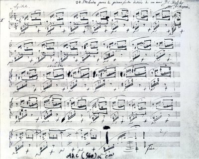 Nuty do Preludium I na fortepian Fryderyka Chopina (1810 - 1849), polskiego kompozytora. autorstwa Frederic Chopin