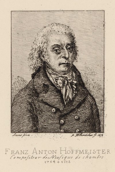 Portret kompozytora Franza Antona Hoffmeistera 1754-1812. autorstwa Frederic Desire Hillemacher
