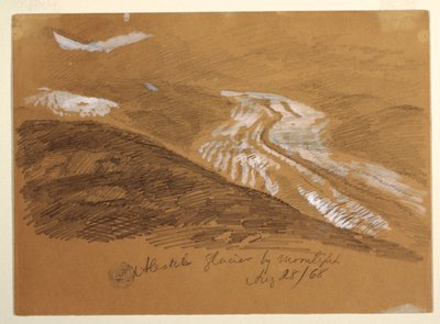Lodowiec Aletsch przy świetle księżyca, Alpy Berneńskie, Szwajcaria autorstwa Frederic Edwin Church