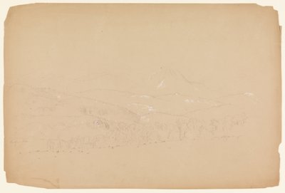 Odległy widok na Katahdin pokazany z zachodu autorstwa Frederic Edwin Church