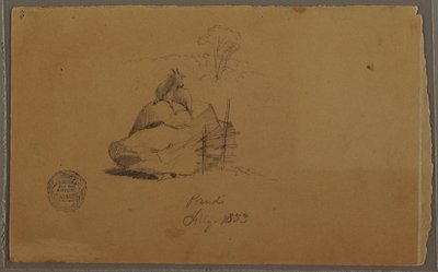 Rysunek przedstawiający kozę w Pandi, Kolumbia, lipiec 1853 r. autorstwa Frederic Edwin Church