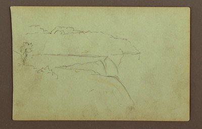 Rysunek American Falls Under a Cloudy Sky, rzeka Niagara, prawdopodobnie 1856 r. autorstwa Frederic Edwin Church