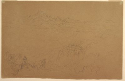 Rysunek, Krajobraz Andów, lipiec 1853 r. autorstwa Frederic Edwin Church