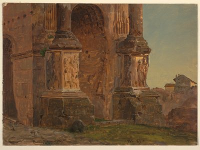 Rysunek, Łuk Septymiusza Sewera, Rzym, luty 1869 r. autorstwa Frederic Edwin Church