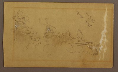 Rysunek, Poniżej mostu, rzeka Niagara, Nowy Jork, prawdopodobnie 1858 r. autorstwa Frederic Edwin Church