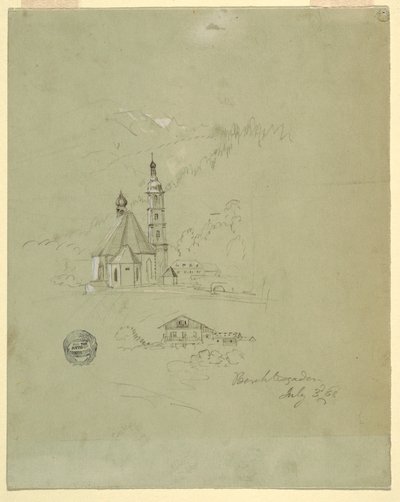 Rysunek, Berchtesgaden, Bawaria, 3 lipca 1868 r. autorstwa Frederic Edwin Church