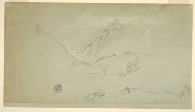 Rysunek, Berchtesgaden, Bawaria, czerwiec-sierpień 1868 r. autorstwa Frederic Edwin Church
