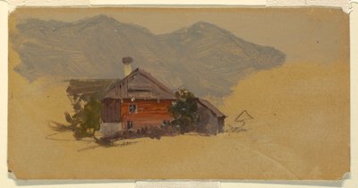 Rysunek, Berchtesgaden, dom chłopski, 1868 r. autorstwa Frederic Edwin Church