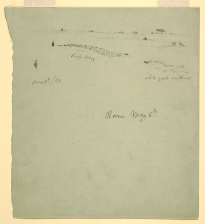Rysunek, Campagna, Rzym, Włochy, 6 maja 1869 r. autorstwa Frederic Edwin Church
