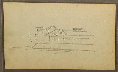 Rysunek, Kościół, wieże; Verso: Postacie w kajaku, Szkice botaniczne, 1857 autorstwa Frederic Edwin Church