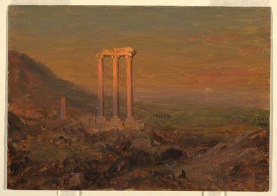 Rysunek, klasyczne ruiny, Syria, maj 1868 r. autorstwa Frederic Edwin Church