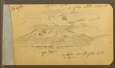 Rysunek, Góry pokryte chmurami, 1889 r. autorstwa Frederic Edwin Church