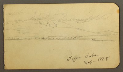 Rysunek, pokryta chmurami góra Katahdin, 1878 r. autorstwa Frederic Edwin Church