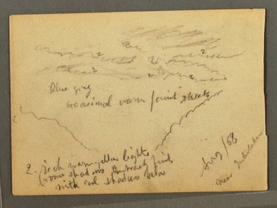 Rysunek, Jungfrau w chmurach, Interlaken, Szwajcaria, sierpień 1868 r. autorstwa Frederic Edwin Church