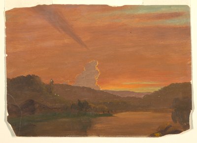 Rysunek, Studium chmury o zachodzie słońca, 1850-60 autorstwa Frederic Edwin Church