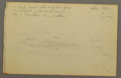 Rysunek, Studium chmury, zbocze wzgórza, 1844 r. autorstwa Frederic Edwin Church