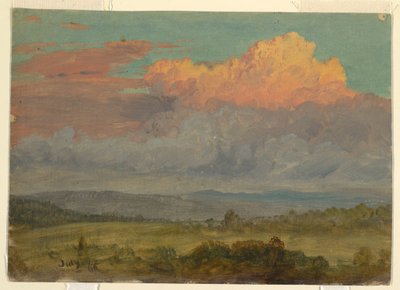Rysunek, Chmury, dolina Hudson, Nowy Jork, lipiec 1866 r. autorstwa Frederic Edwin Church