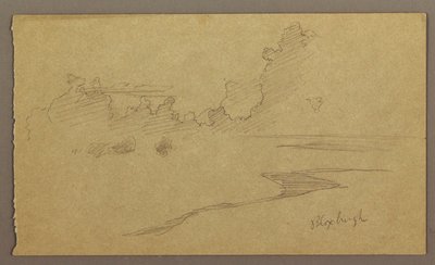 Rysunek, Chmury i brzeg, "Bloxburgh", sierpień 1865 r. autorstwa Frederic Edwin Church
