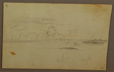 Rysunek, Chmury nad pasmem wzgórz, 1863 r. autorstwa Frederic Edwin Church