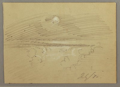 Rysunek, pochmurne niebo, lipiec 1870 r. autorstwa Frederic Edwin Church