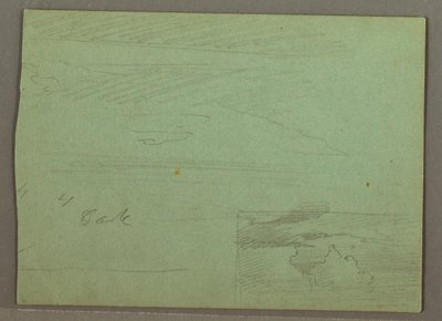 Rysunek, pochmurne niebo nad grzbietem, sierpień 1871 r. autorstwa Frederic Edwin Church