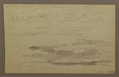 Rysunek, Zachmurzone niebo, prawdopodobnie lata 60. XIX wieku autorstwa Frederic Edwin Church