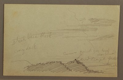 Rysunek, Zachmurzone niebo, prawdopodobnie lata 60. XIX wieku autorstwa Frederic Edwin Church