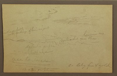 Rysunek, Zachmurzone niebo, prawdopodobnie lata 60. XIX wieku autorstwa Frederic Edwin Church