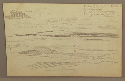 Rysunek, Zachmurzone niebo, prawdopodobnie lata 60. XIX wieku autorstwa Frederic Edwin Church