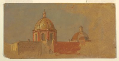 Rysunek, Kolumbia lub Ekwador, dachy kościołów, 1853 lub 1857 r. autorstwa Frederic Edwin Church