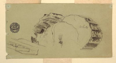 Rysunek, Fragmenty kolumny i belkowania, Ateny, kwiecień 1869 r. autorstwa Frederic Edwin Church