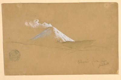 Rysunek, Cotopaxi z okolic Ambato, Ekwador, 1853 r. autorstwa Frederic Edwin Church