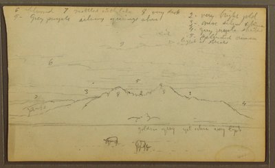 Rysunek, Krowy w krajobrazie; Verso: Bambus, 1857 autorstwa Frederic Edwin Church