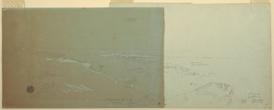 Rysunek, Damaszek, Syria, widok z północnego zachodu, część 2, kwiecień lub maj 1868 r. autorstwa Frederic Edwin Church
