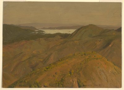 Rysunek, Odległy widok na wzgórza, sierpień 1865 r. autorstwa Frederic Edwin Church