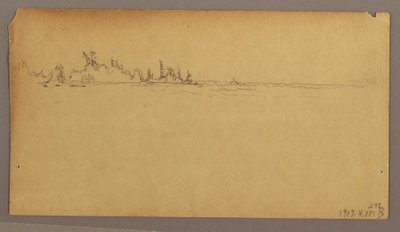 Rysunek, Podwójna tęcza nad wodospadem, rzeka Niagara, prawdopodobnie 1858 r. autorstwa Frederic Edwin Church
