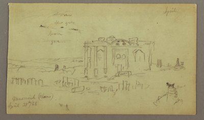 Rysunek, fasada Parrelorium, 28 kwietnia 1868 r. autorstwa Frederic Edwin Church