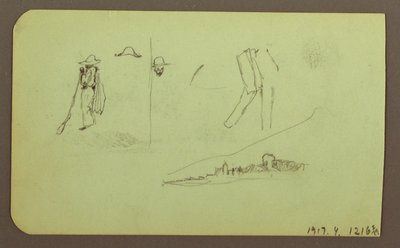 Rysunek, fabryka; Verso: Rysunki, 1883 r. autorstwa Frederic Edwin Church