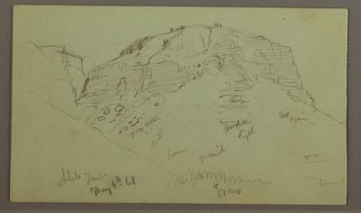 Rysunek, Flat Rocky hill, 4 maja 1868 r. autorstwa Frederic Edwin Church