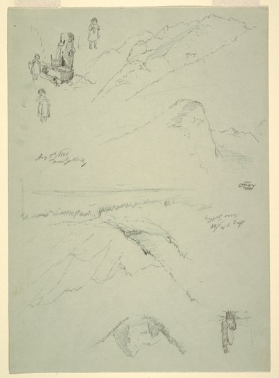 Rysunek z "okolic Golling", Austria, 5 sierpnia 1868 r. autorstwa Frederic Edwin Church
