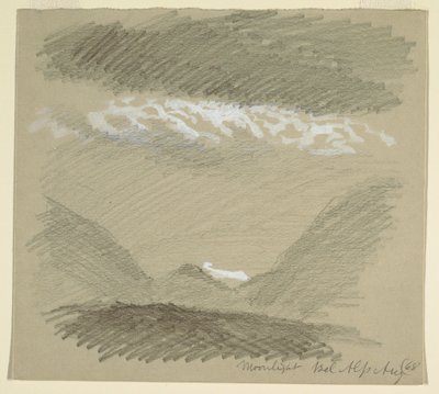 Rysunek z Alp Berneńskich, Bel Alp, sierpień 1868 r. autorstwa Frederic Edwin Church