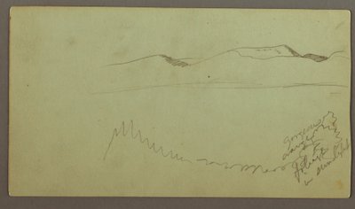 Rysunek przedstawiający pasmo wzgórz na równinie, prawdopodobnie 1868 r. autorstwa Frederic Edwin Church