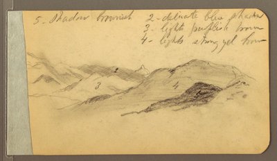 Rysunek, Wzgórza; Verso: Głowa, 1889 autorstwa Frederic Edwin Church